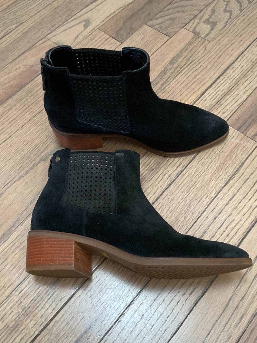 Cole Haan Black Suede Block Heel Booties - Size 6.5
